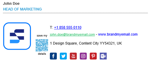 Outlook email showing the alias-specific signature applied when sending from the alias address